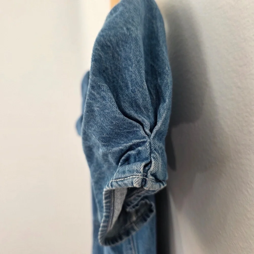 Madewell Denim Puff-Sleeve Mini Dress - Picture 7 of 9